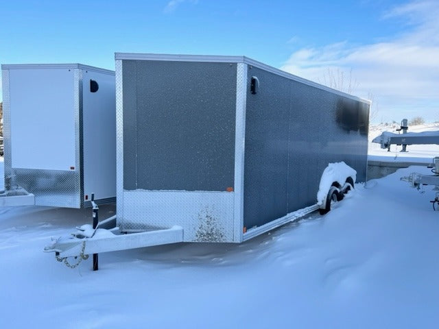 Enbeck 7.5x20 with a 3' V nose Enclosed Aluminum Ramp Door Trailer