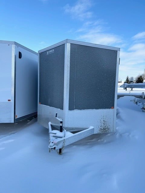 Enbeck 7.5x20 with a 3' V nose Enclosed Aluminum Ramp Door Trailer