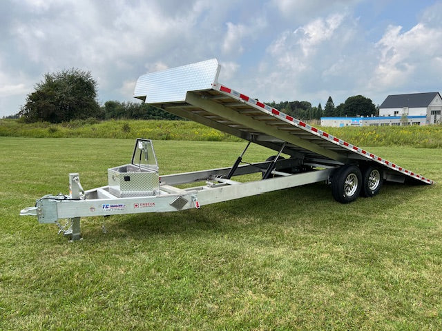 102 x 24 Tilt deckover Aluminum trailer