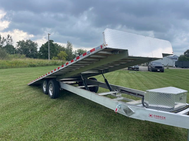 102 x 24 Tilt deckover Aluminum trailer